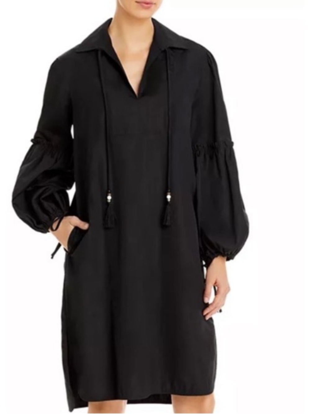 Max Mara Fedora Cotton Full Sleeve Tunic Dress Women’s 12 Black